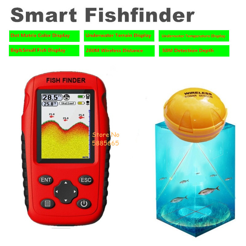 Fishing Boat Depth Finder - Sonar Pendeteksi Ikan Portabel Pintar 50M