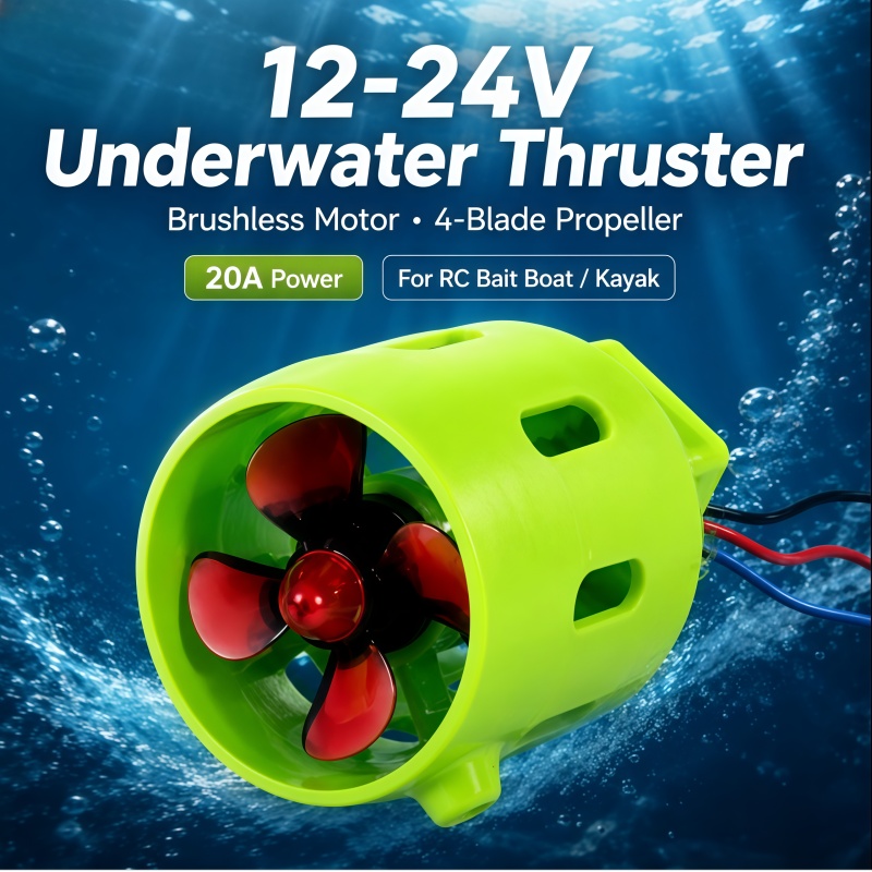 Fishing Boat Trolling Motor - 12-24V 20A Thruster Bawah Air Tanpa